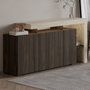 Hanah Home Consola Beliz - Travertino, Walnut